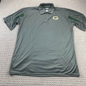 NFL Green Bay Packers Golf Shirt Men 2XLT Gray Team Apparel Polo New With Tags
